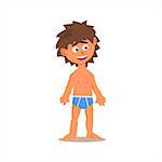 Little Boy In Underwear Flat Isolated Vector Image In Cartoon Style On White Background