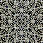 Seamless background in Arabic style. Dark blue wallpaper with patterns for design. Traditional oriental decor