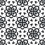 Seamless background in Arabic style. Black and white wallpaper with patterns for design. Traditional monochrome oriental decor