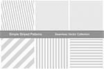 Striped patterns. Seamless vector collection. White and gray texture.