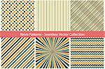Collection of retro patterns. 6 seamless patterns for your design and ideas.