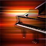 abstract red blur music background with grand piano