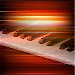 abstract red blur music background with piano keys