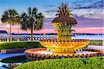 Charleston, South Carolina, USA at the Waterfront Park Pineapple Fountain.