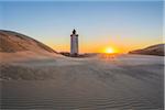 Lighthouse and Dunes, Rubjerg Knude at Sunset, Lokken, North Jutland, Denmark