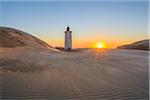 Lighthouse and Dunes, Rubjerg Knude at Sunset, Lokken, North Jutland, Denmark