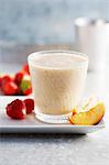 A strawberry, nectarine and banana smoothie