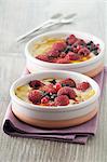 Two summer berry gratins