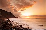 Coast near Los Llanillos at sunset, El Golfo Valley, UNESCO biosphere reserve, El Hierro, Canary Islands, Spain, Atlantic, Europe