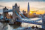 Tower Bridge, River Thames and the Shard in London, England, United Kingdom, Europe