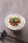 Rice and natto beans