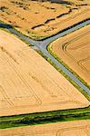 Aerial view of empty road