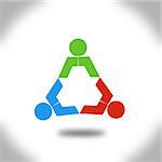 People triangle concept image with hi-res rendered artwork that could be used for any graphic design.