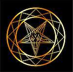 Golden sigil of Baphomet