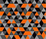 Tile vector background with orange, black and grey triangle geometric mosaic for decoration wallpaper
