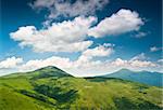 Highest Ukrainian mountains panorama. Chornogora ridge. Zakarpatska oblast. Ukraine