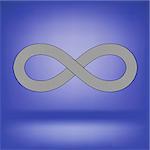 Striped Infinity Icon Isolated on Soft Blue Background