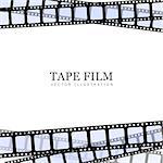 Vector realistic illustration of film strip on white background. Template film roll