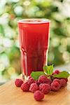 fruit non-alcoholic drink with raspberries