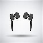 Headset  icon on gray background with round shadow. Vector illustration.