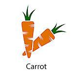 Carrot icon on white background. Vector illustration.