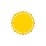 Yellow sun icon vector on white background. Weather icon