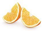 Slices of orange citrus fruit isolated on white with clipping path