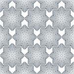 Black and white seamless background with a geometrical ornament.  Vector illustration