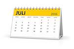 A german language table calendar for your events 2016 july