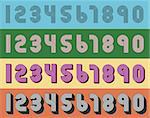 Vector Illustration of vintage geometric numbers style from the seventies