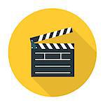 Clapper board flat icon. Editable EPS vector format