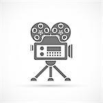Video camera icon. Cinema icon in flat design style. Vector illustration