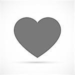 Heart icon flat. Vector illustration. Flat design style