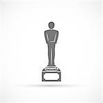 Movie award icon. Golden man symbol. Vector illustration