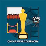 Cinema award ceremony. Cinema festival movie theater entrance