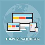 Web development concept. Adaptive web design illustration