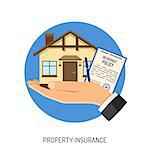 Insurance Flat Icons Set for Poster, Web Site, Advertising like House, House and Policy.