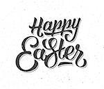 Happy Easter handmade greeting card design. Vintage greeting card for easter with typography. Happy easter handdrawn lettering text on white grunge background. Vector illustration