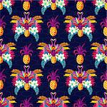 Vivid Tropical Seamless Pattern. colourful tropic Background