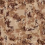 Vector illustration of digital desert camouflage seamless pattern