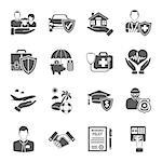 Insurance Icons Set for Poster, Web Site, Advertising like House, Car, Medical and Business .