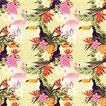 Tropical Geometric Floral. Tropical summer abstract seamless pattern background.
