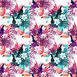 Tropical Abstract Background Vector. Seamless background illustration.