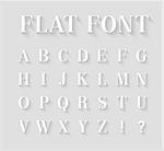 Flat font with long shadow effect. Vector illustration.