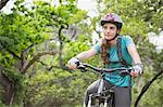 Woman riding her bike