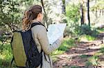 Woman checking the map