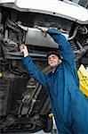 Mechanic repairing a car