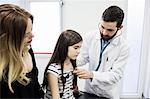 Doctor examining a sick girl