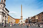 Fontana dei Quattro Fiumi, topped by the Obelisk of Domitian, Piazza Navona, Rome, Lazio, Italy, Europe