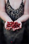 Childs hands with berries